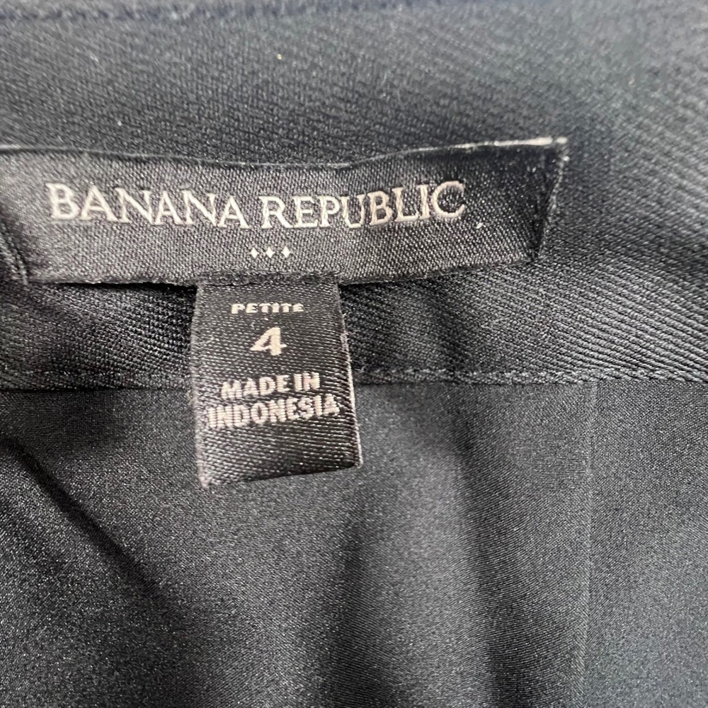 Banana Republic Black Stretch‎ Pencil Skirt Womens 4 Petite Lined Knee Length - Picture 6 of 7